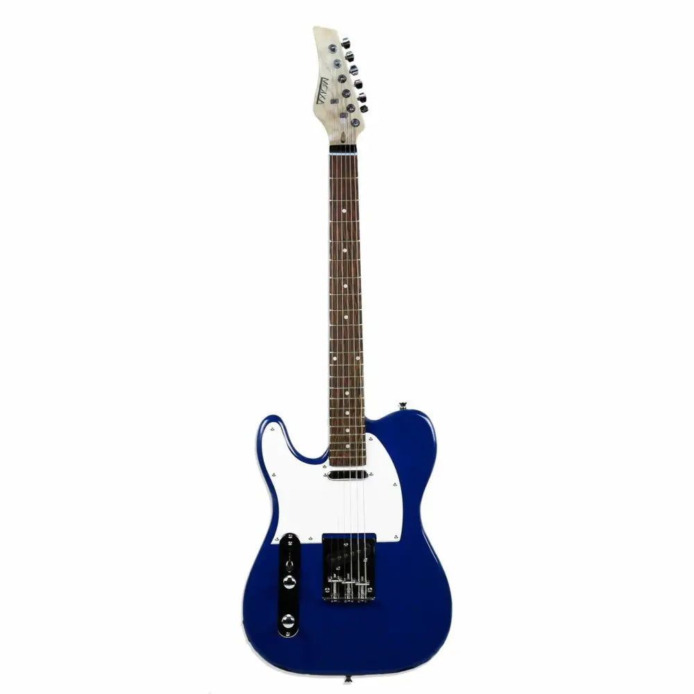 Blue Atlantis Left Handed Electric Guitar with white pickguard for beginners
