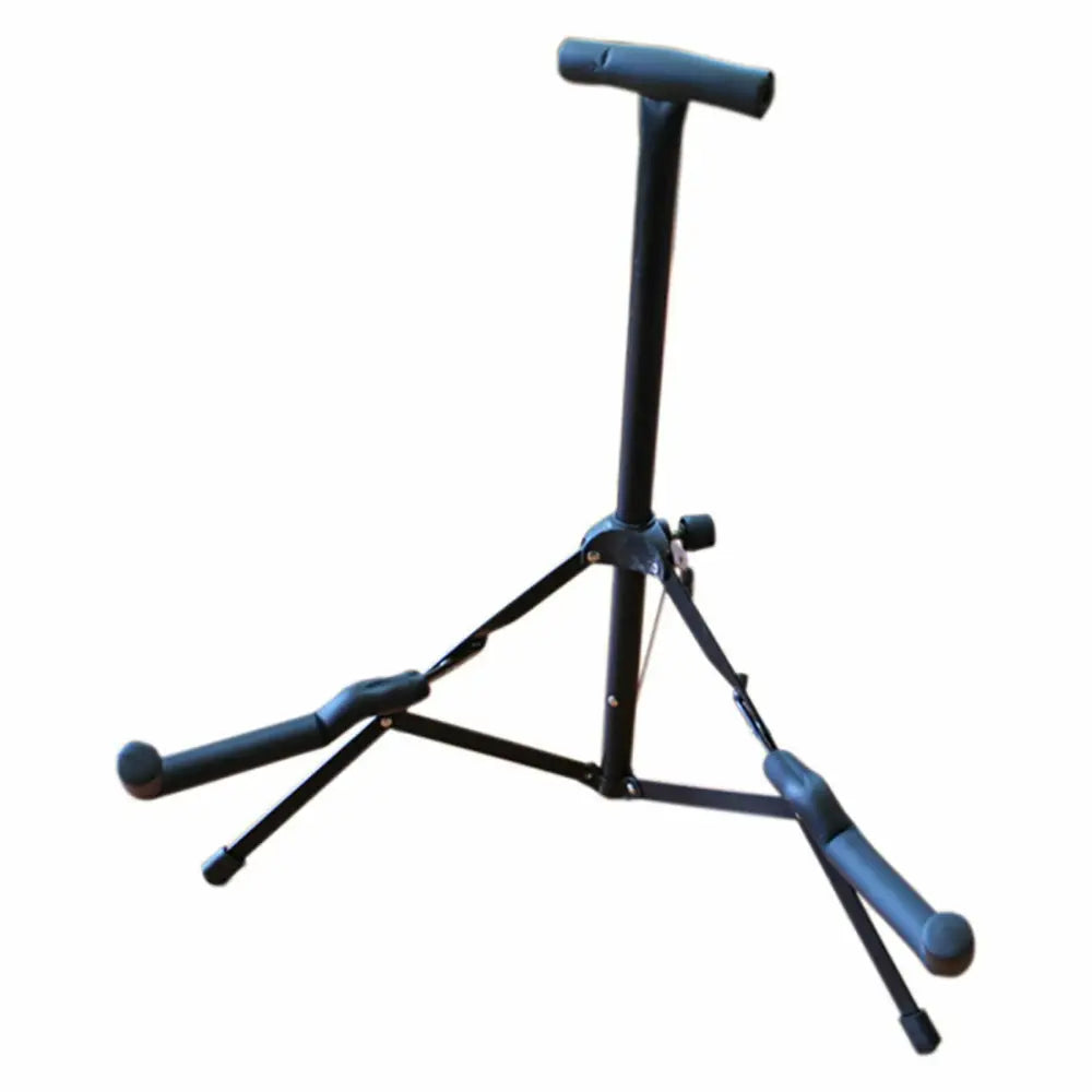 Black tripod guitar stand with padded arms for beginner guitar and nylon string guitar