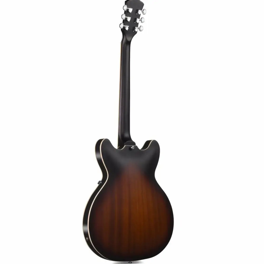 Brown and black Axiom Bluesmaster 335 style vintage electric guitar with sunburst finish