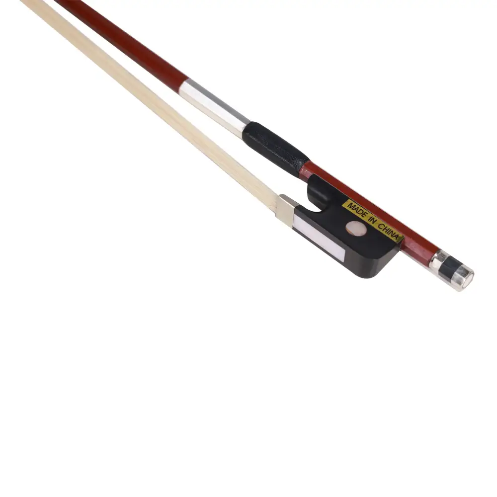 Axiom Brazil wood cello bow 3/4 size with a red and silver stick and black frog for smooth playing