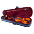Blue violin case with brown violin, bow, rosin, and shoulder rest for sale Australia