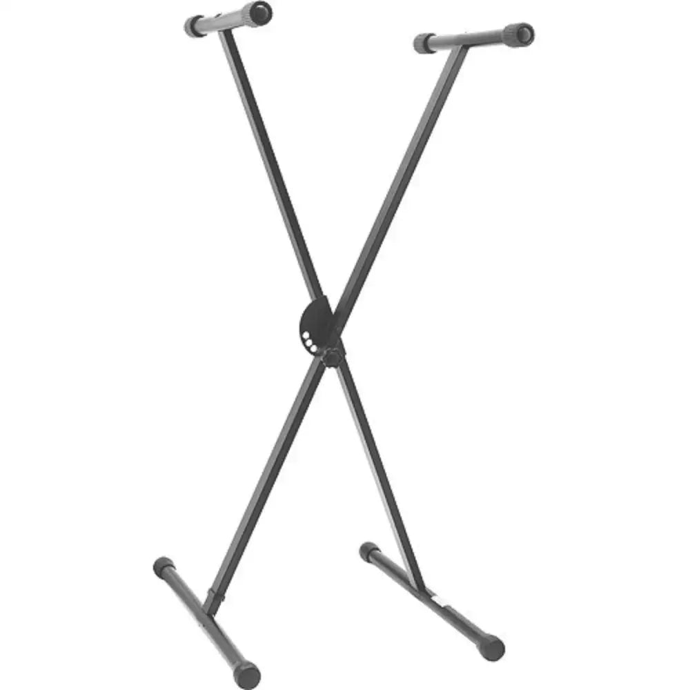 Black X-style folding keyboard stand with adjustable height for sale in Australia