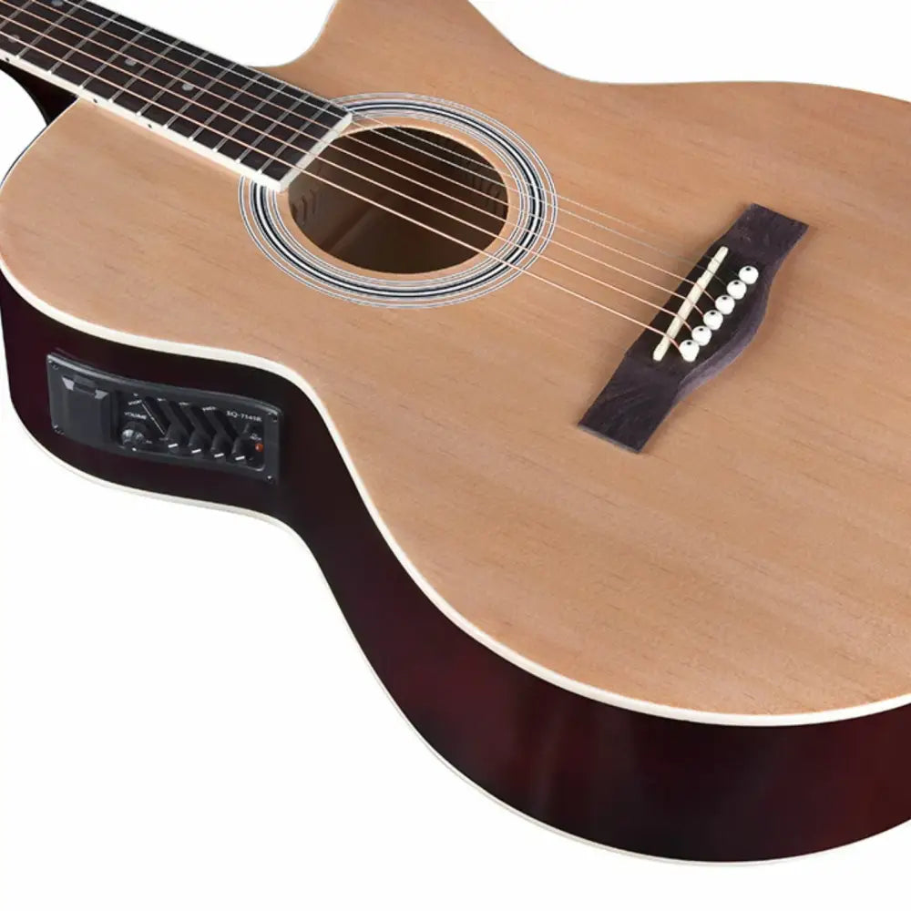 Light-colored acoustic electric guitar with pickup for sale Australia in the Axiom Gigmaster series
