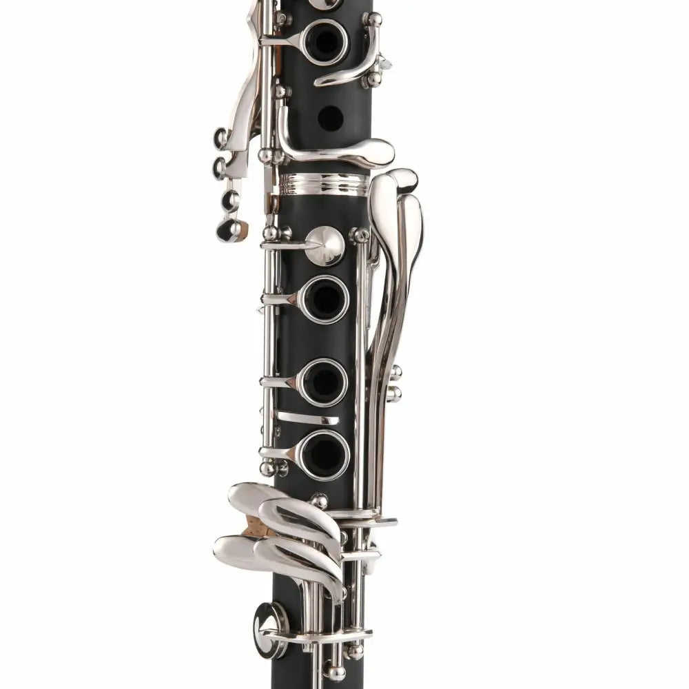 Black clarinet with shiny silver keys, perfect school band clarinet for sale Australia
