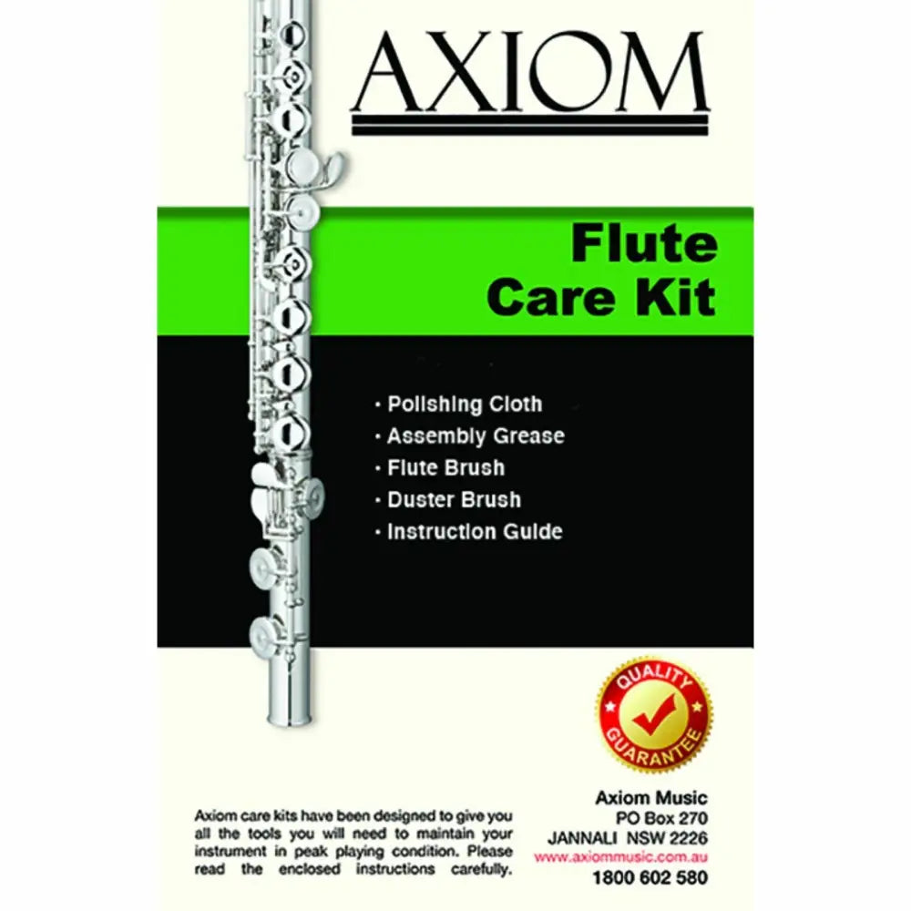 Axiom Prelude Flute Plus Cleaning Kit with flute care tools for beginner flute outfit