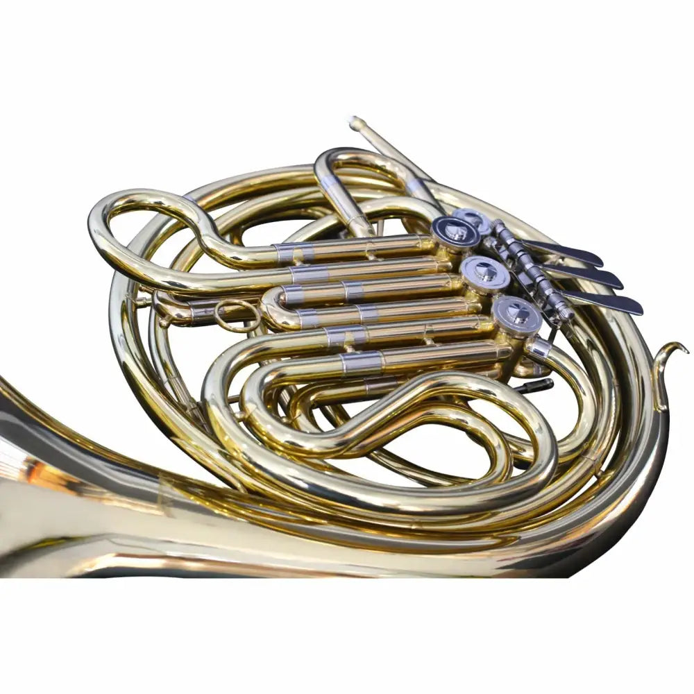 Shiny brass Axiom Prelude Series French Horn with rotary valves for sale Australia