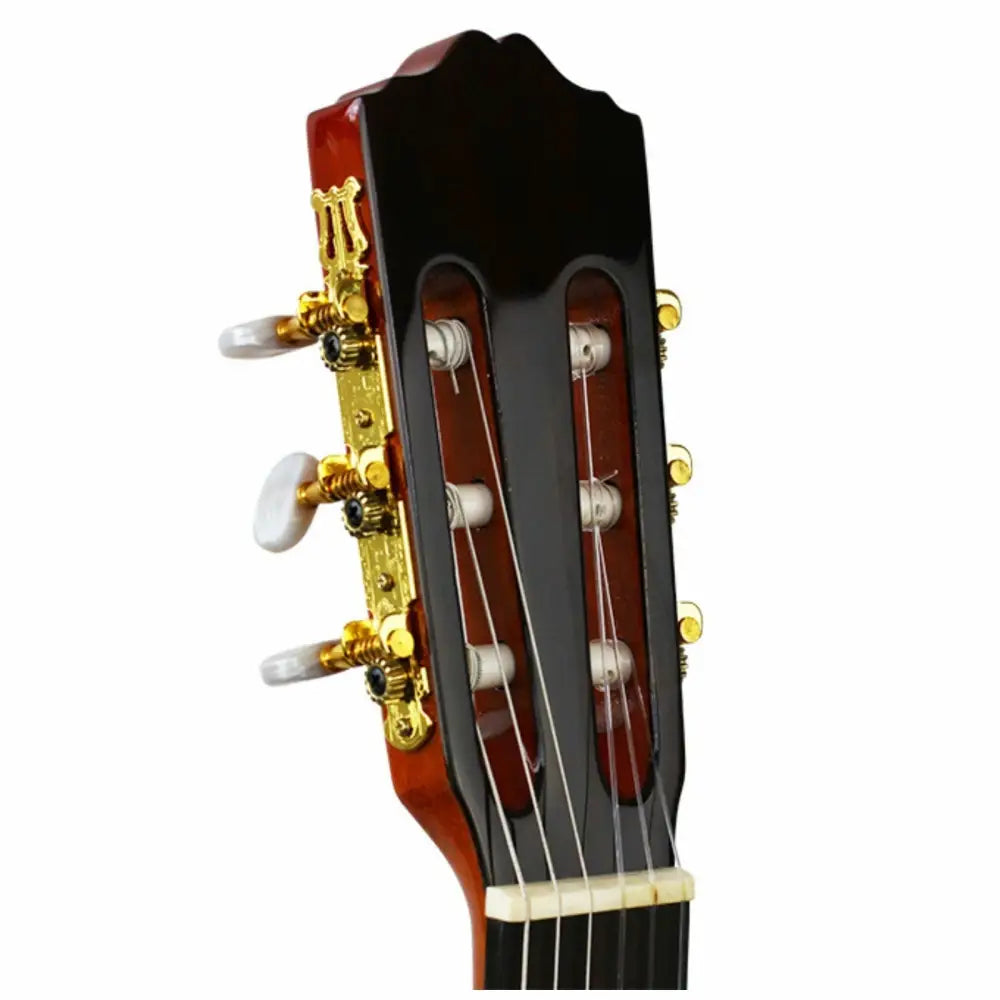 Headstock of Axiom Segovia classical guitar for sale in Australia with gold tuning machines