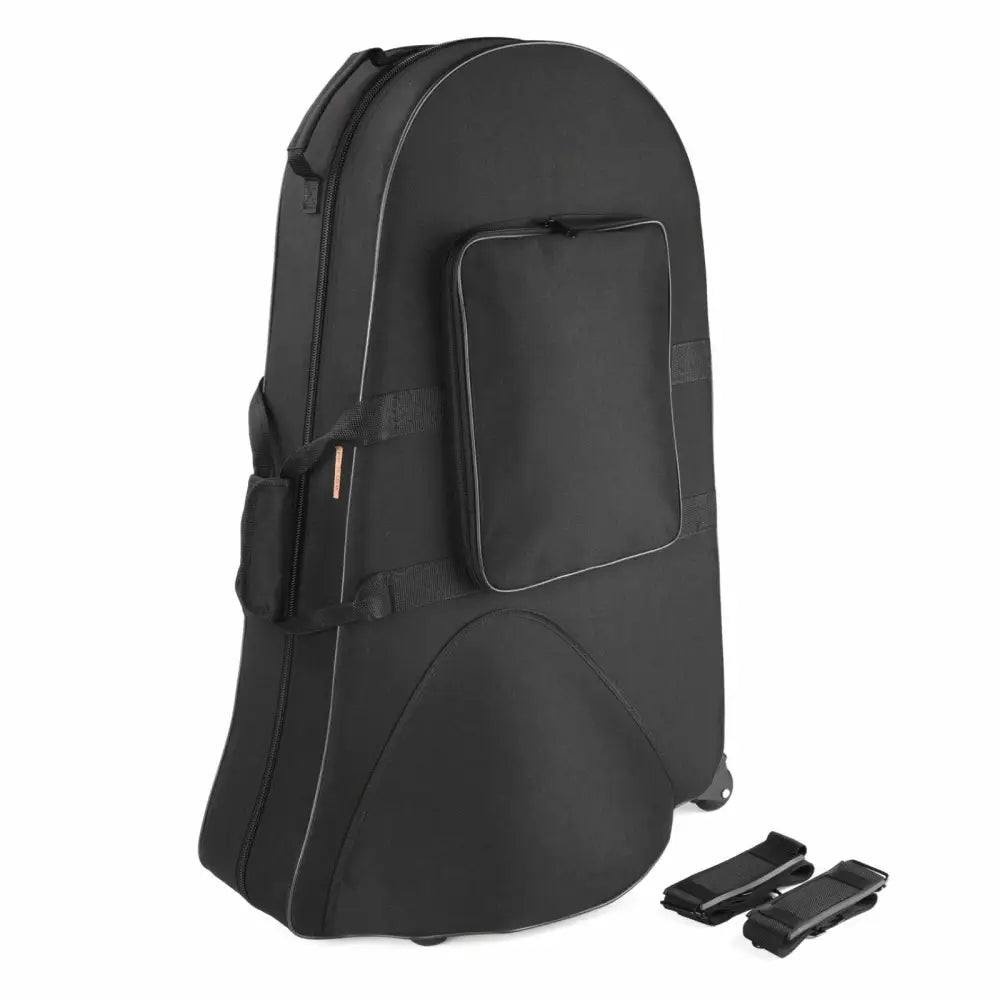 Black soft case with wheels for a double bass or cello, perfect for a student euphonium for sale Australia