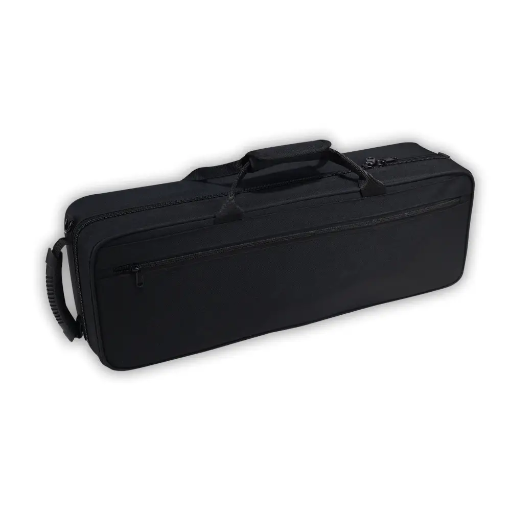Black nylon premium case with top handle and side grip for axiom student soprano saxophone bb