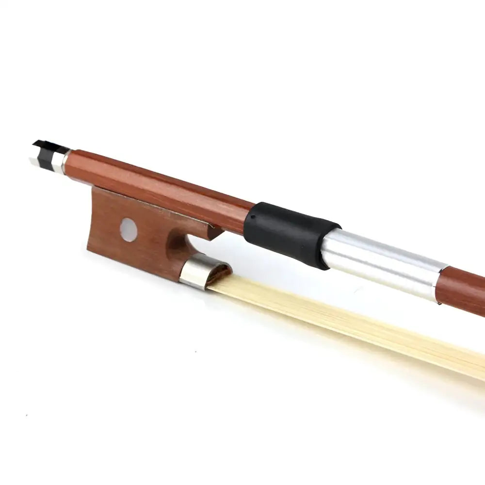 Wooden violin bow with black grip and metal ferrule from Axiom Violin Bow for sale Australia