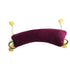 Plum-colored velvet violin shoulder rest with metal hardware for 3/4 size violins for sale
