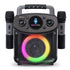 Black Singing Machine Mini Sparkle Bluetooth Karaoke Speaker with wireless mics and colorful LED lights