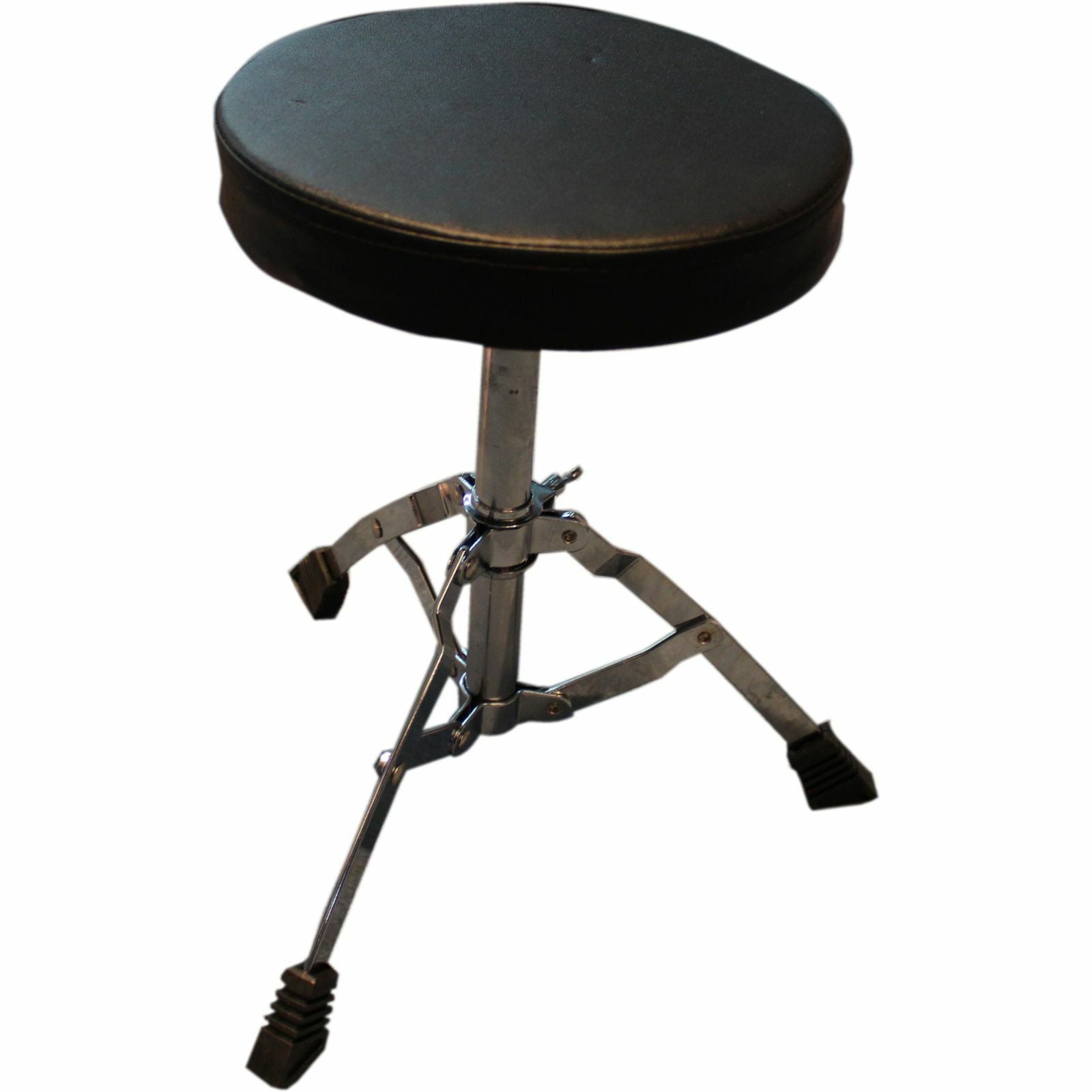 The Axiom Music Axiom Childrens Drum Set - Black features a bass drum, snare, two toms, hi-hat cymbal, durable hardware, drumsticks, and a padded stool, shown on a white background.
