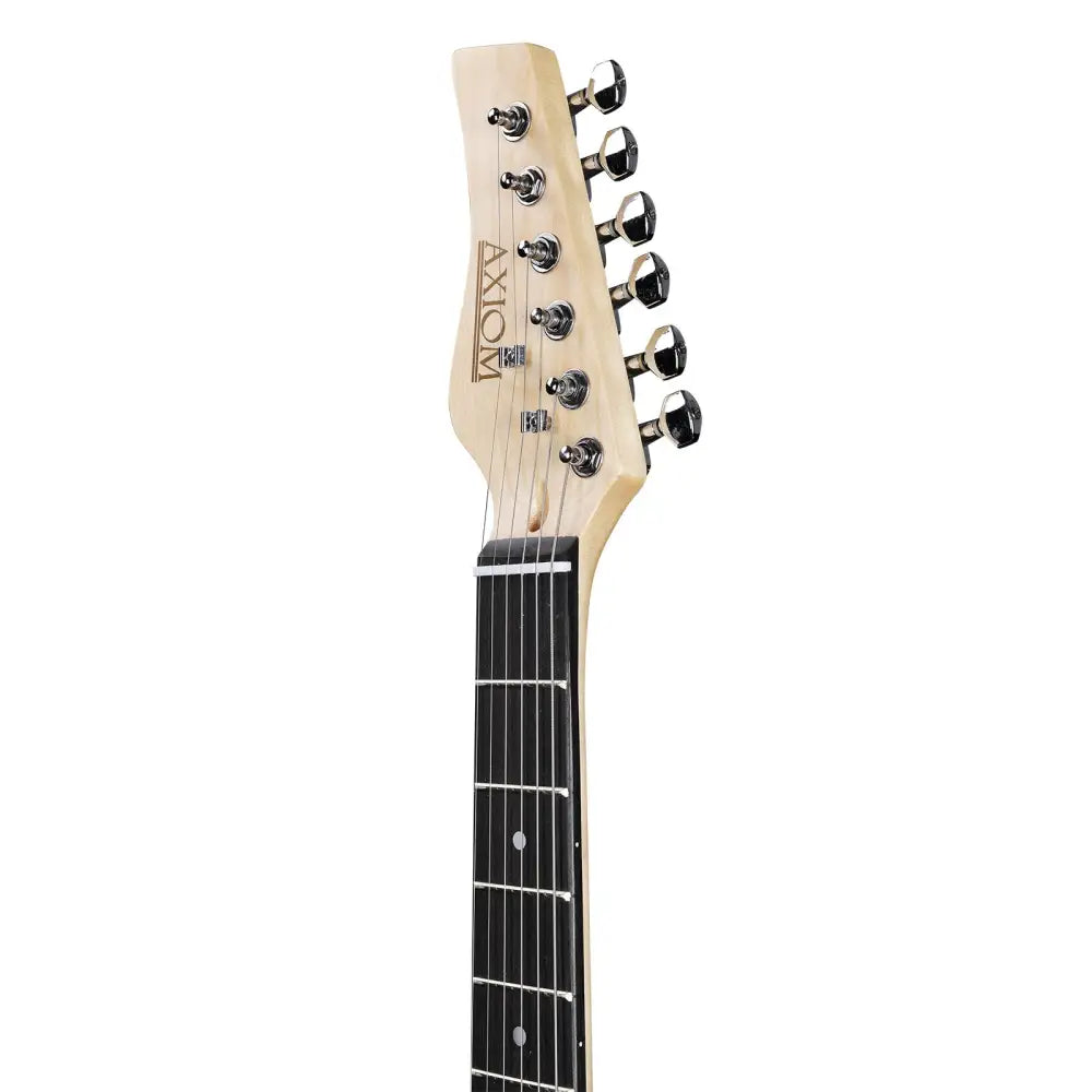 Blonde vintage style electric Atlantis Left Handed Electric Guitar headstock and neck