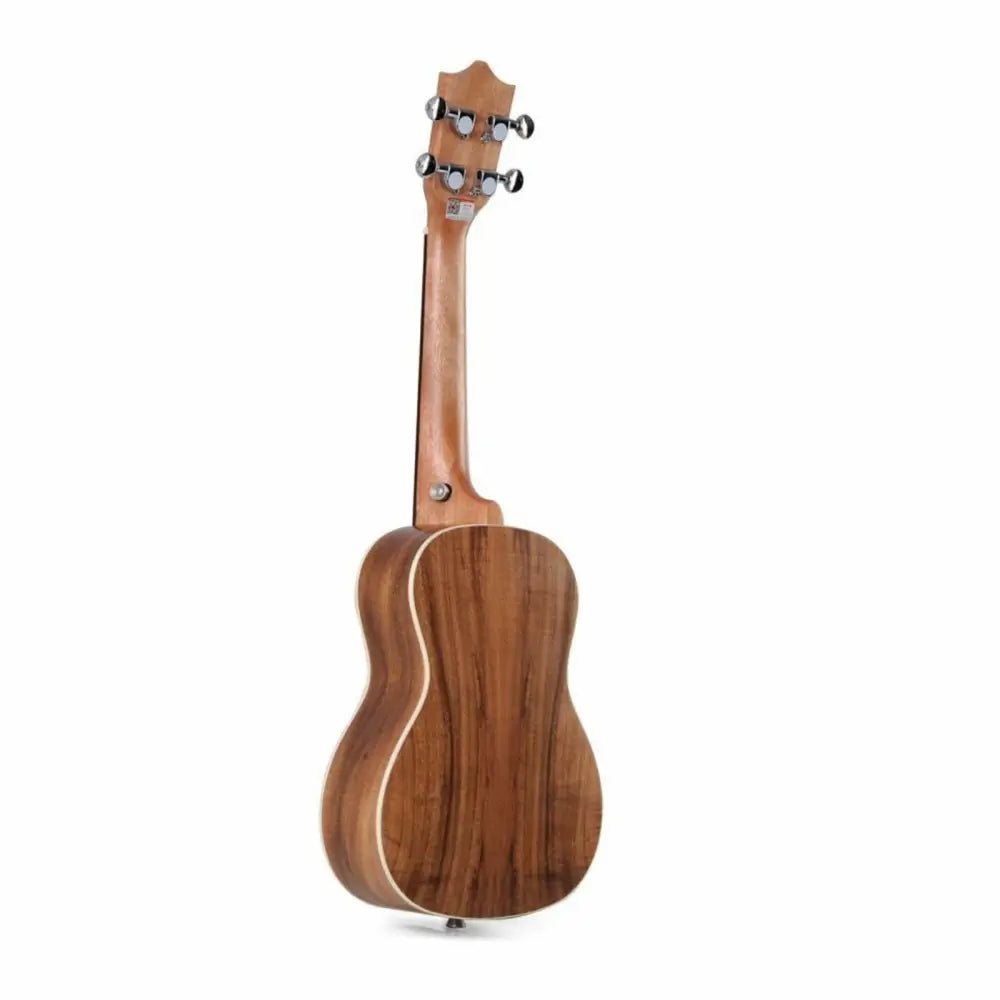 Wooden ukulele with geared tuners from Axiom Alani electric concert ukulele with pickup