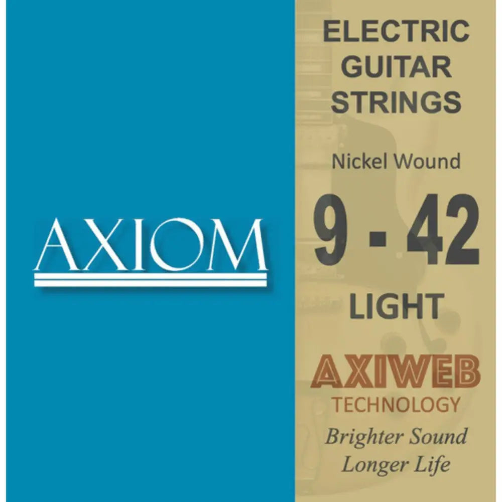 Axiom Axi-Web coated electric guitar strings light gauge 9-42 with longer life tech