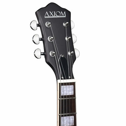 Axiom Bluesmaster Electric Guitar headstock with chrome tuning pegs and pearl inlays
