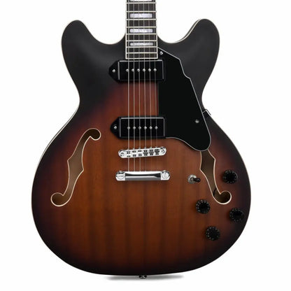 Axiom Bluesmaster Electric Guitar with brown and black sunburst finish and f-holes