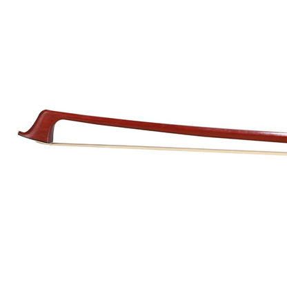 Axiom Brazil wood cello bow 1/4 size with polished reddish-brown wood and light horsehair string