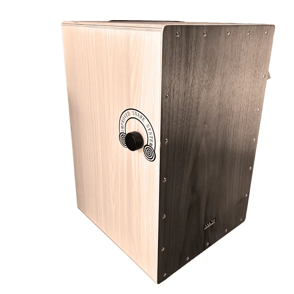 Axiom cajon drum with sleek two toned dark wood and natural finish perfect budget cajon for sale australia box drum
