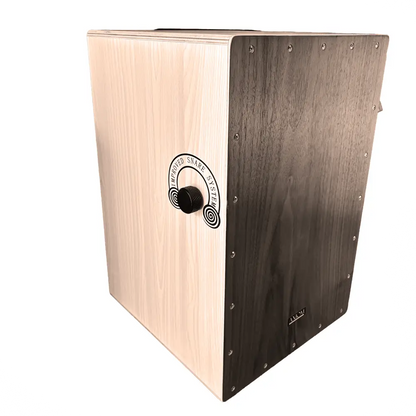 Axiom cajon drum with sleek two toned dark wood and natural finish perfect budget cajon for sale australia box drum