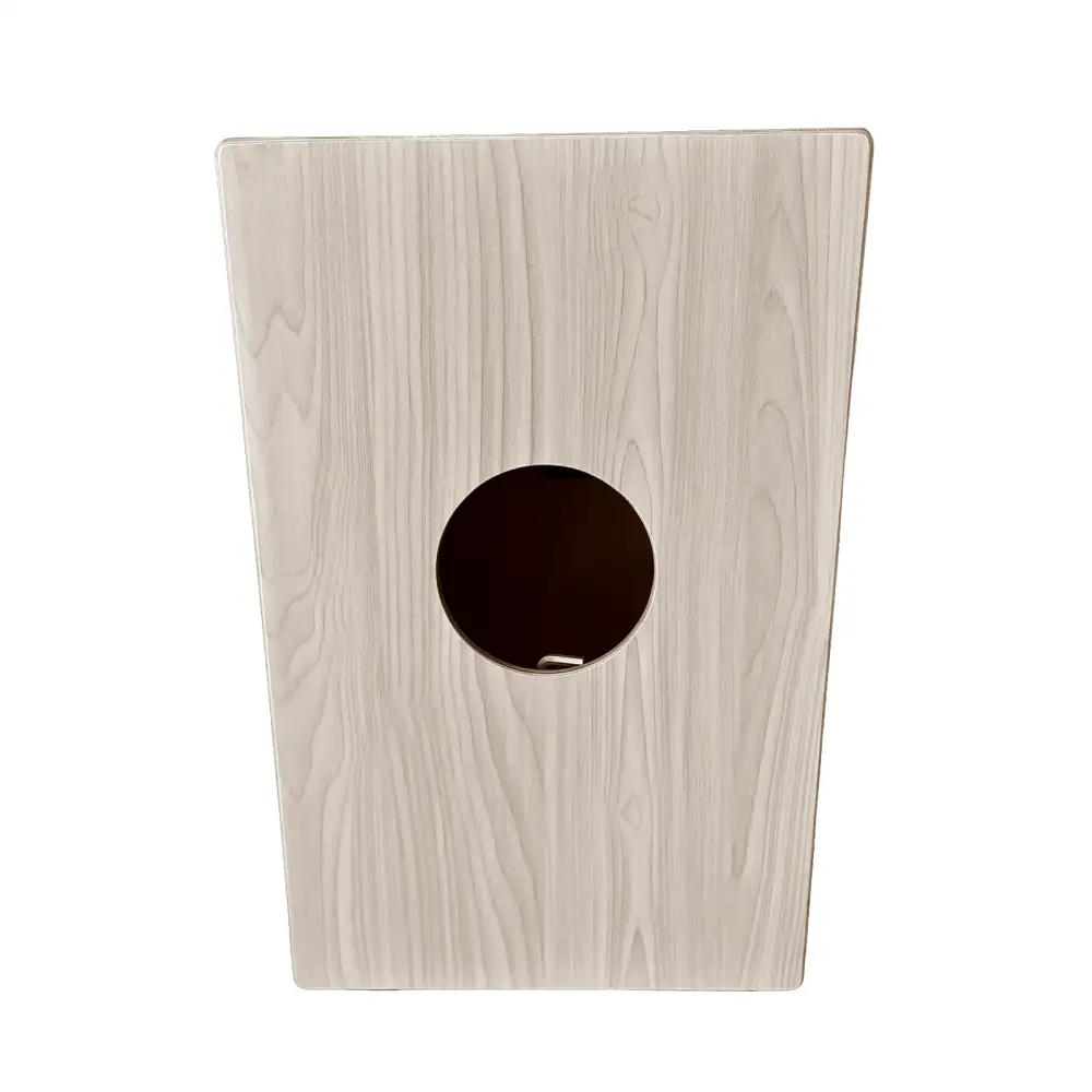 Dark wood axiom cajon box drum for sale australia with light wooden circular sound hole ideal budget cajon option