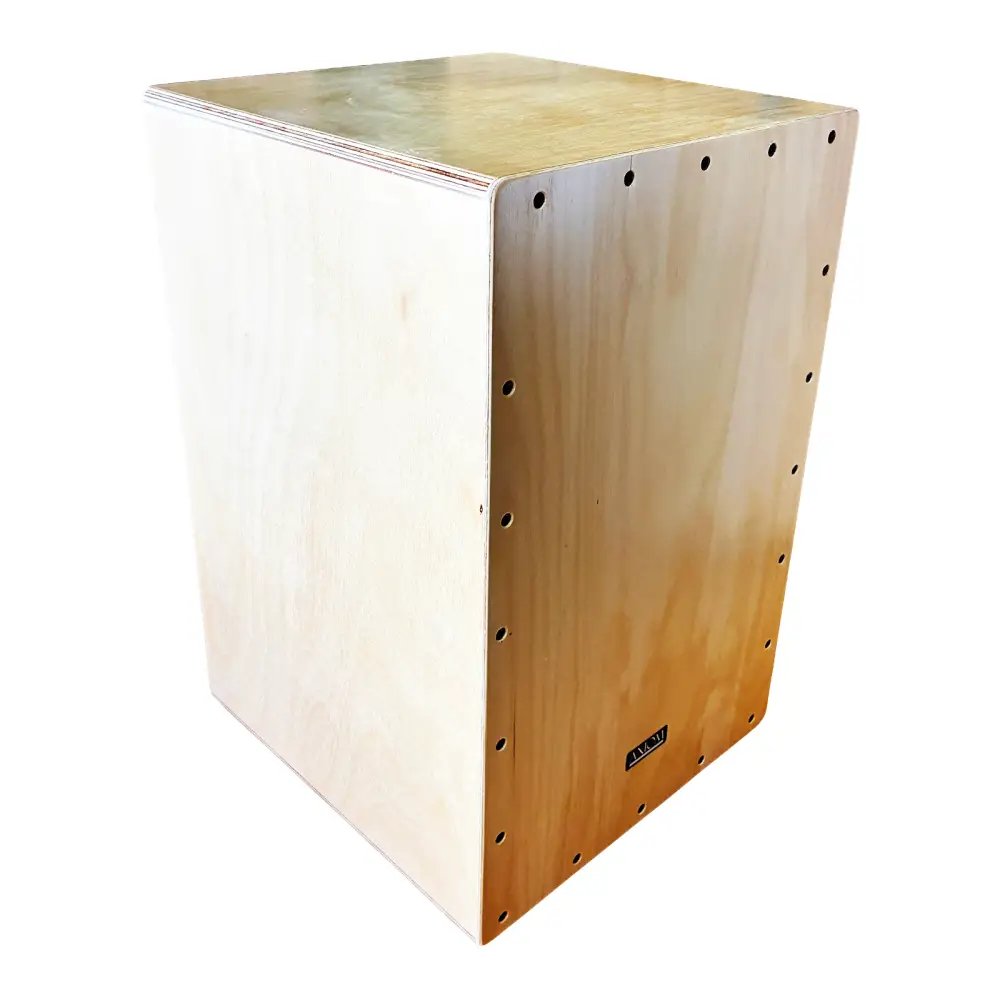Axiom cajon drum silverwood light wood cajon box drum for sale with visible grain and circular sound holes