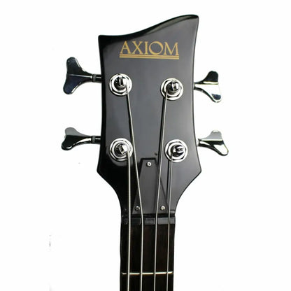 Left handed Black Bass Guitar Headstock with Chrome Tuning Pegs for Axiom Cavern Beatle Bass