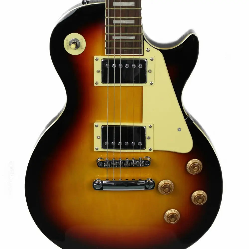 Axiom Challenger electric guitar with sunburst finish, humbucker pickups, and cream accents