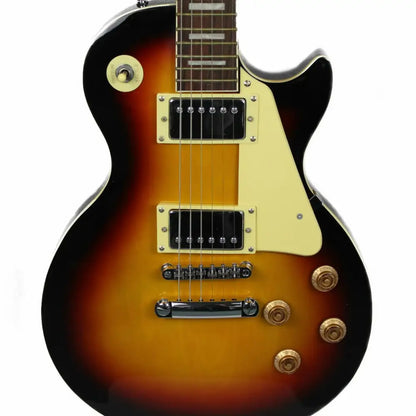 Axiom Challenger electric guitar with sunburst finish, humbucker pickups, and cream accents