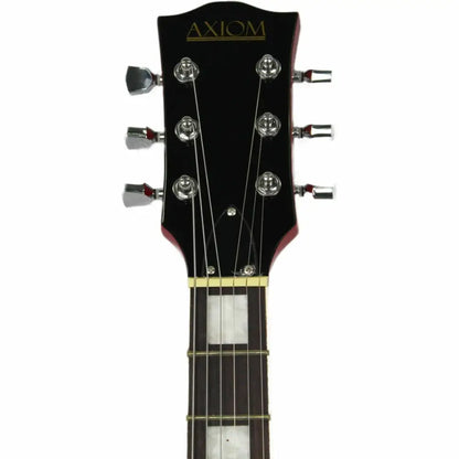 Headstock and upper fretboard of Axiom Challenger Electric Guitar in Sunburst finish