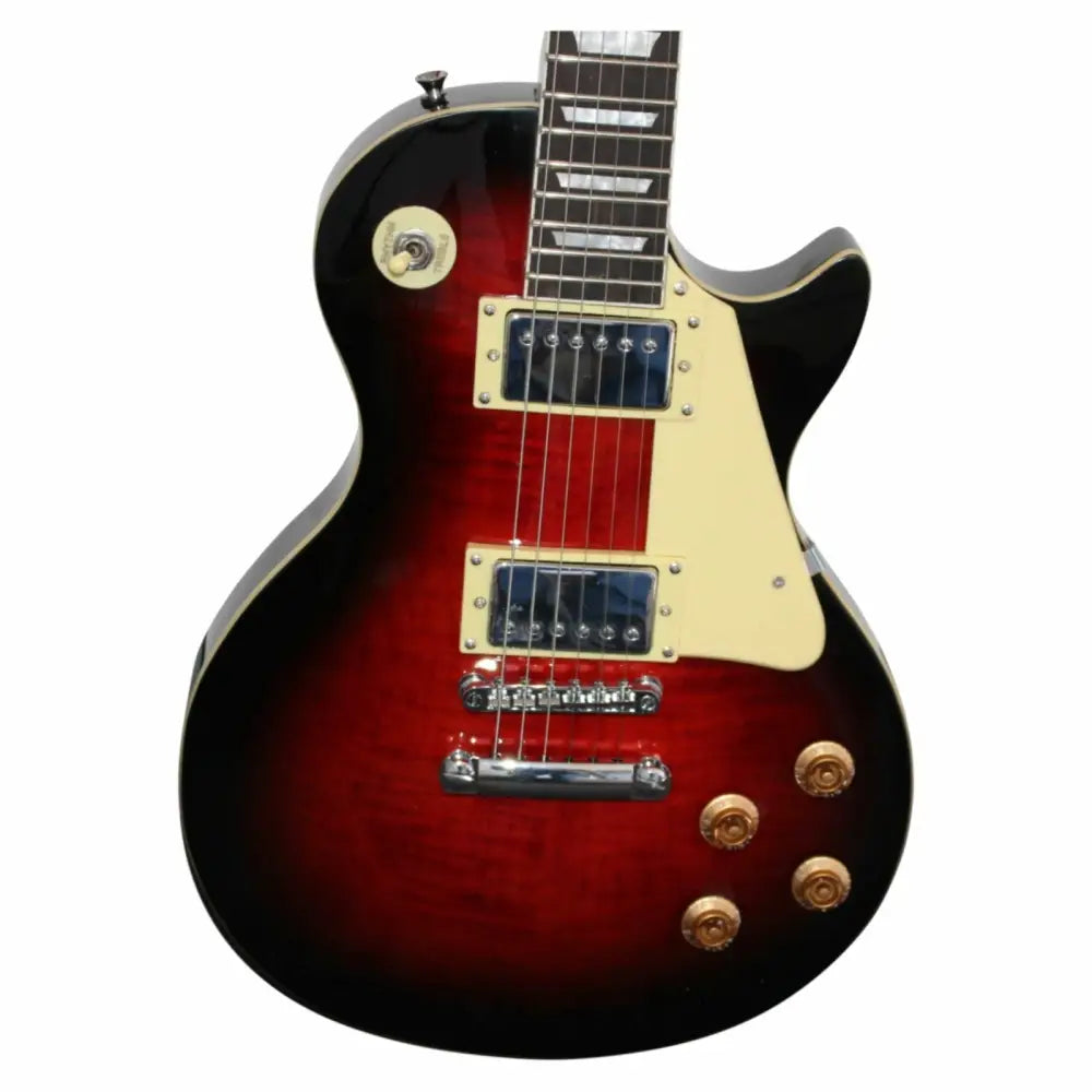 Axiom Challenger Electric Guitar in Cherry Sunburst with cream binding and gold hardware