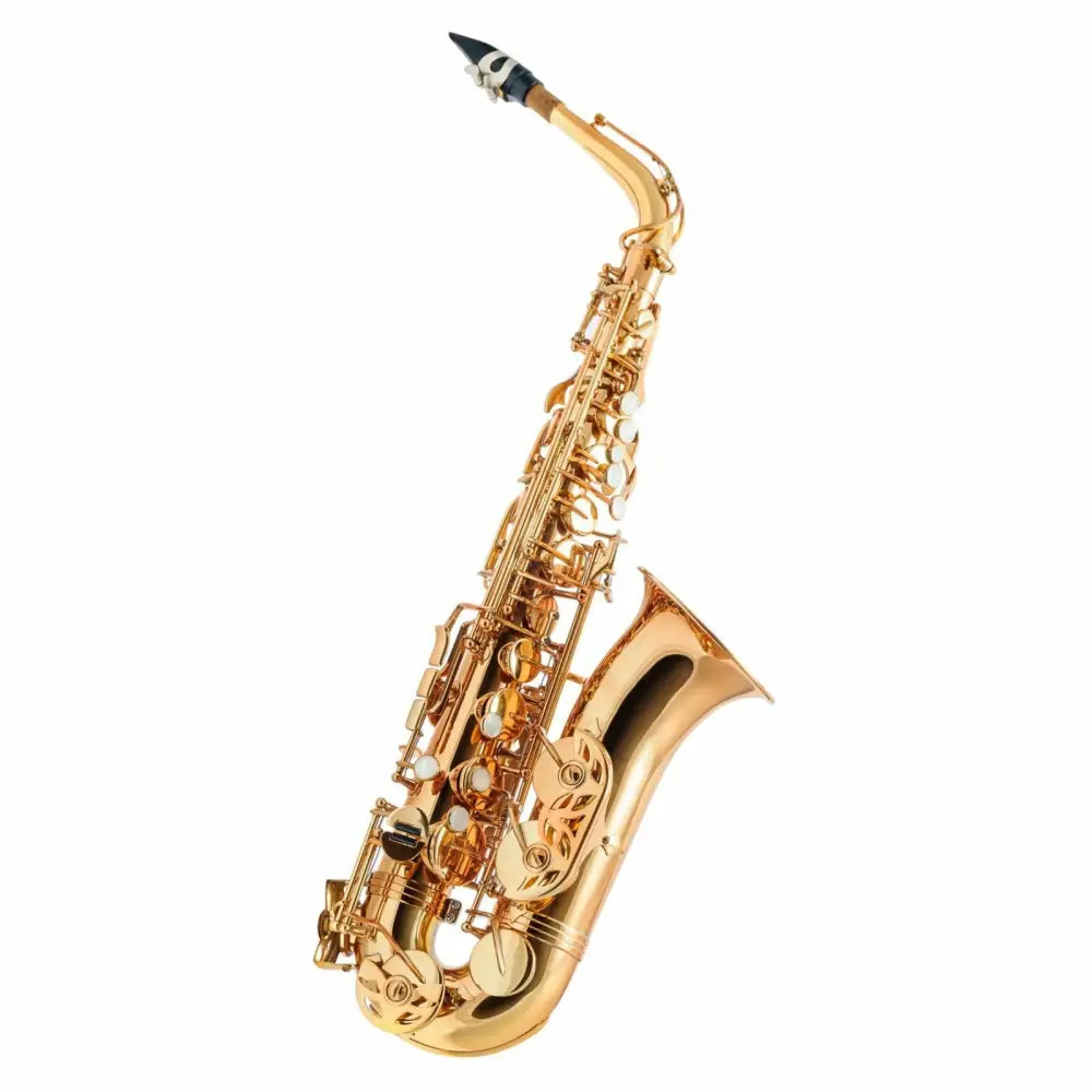Golden brass Axiom Concerto Series Alto Saxophone with black mouthpiece for sale in Australia