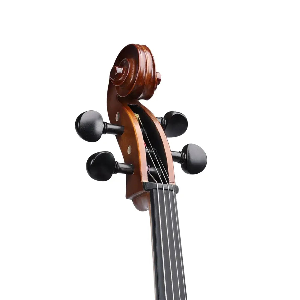 Close-up of Axiom Concerto Series Cello scroll and pegs, perfect student cello for sale Australia