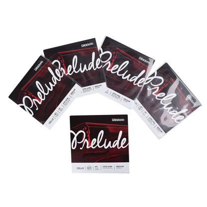 Set of five D’Addario Prelude cello string packages for Axiom Concerto Series Cello 4/4