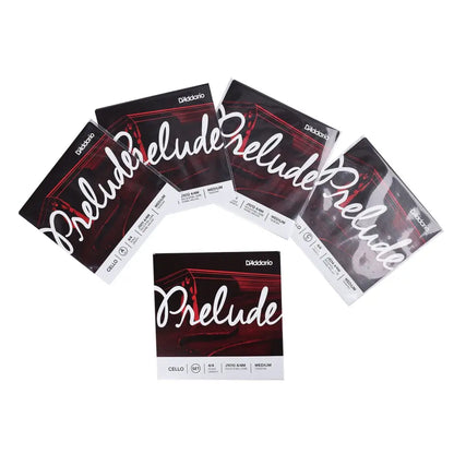 Six packages of D’Addario Prelude cello strings for Axiom Concerto Series Cello 7/8 Size