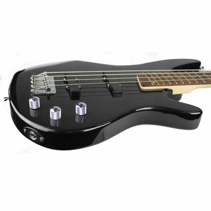 Axiom Defender Bass Guitar - Black four-string electric bass with chrome hardware