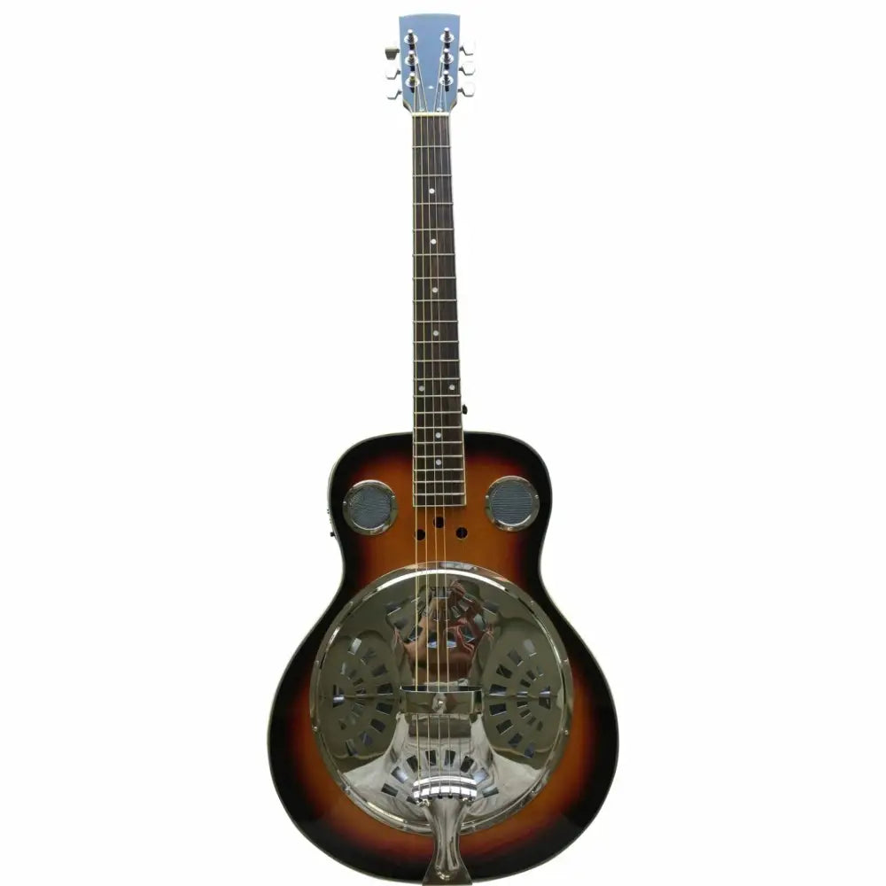Sunburst finish Axiom Drifter resonator guitar with chrome cover plate for sale Australia