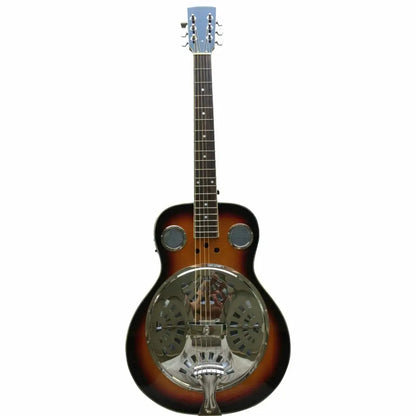 Sunburst finish Axiom Drifter resonator guitar with chrome cover plate for sale Australia