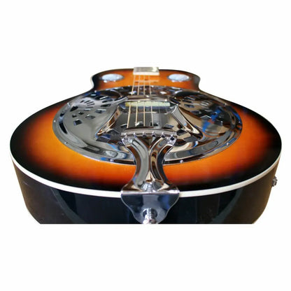 Axiom Drifter resonator guitar for sale Australia with sunburst finish, chrome cover, pickup