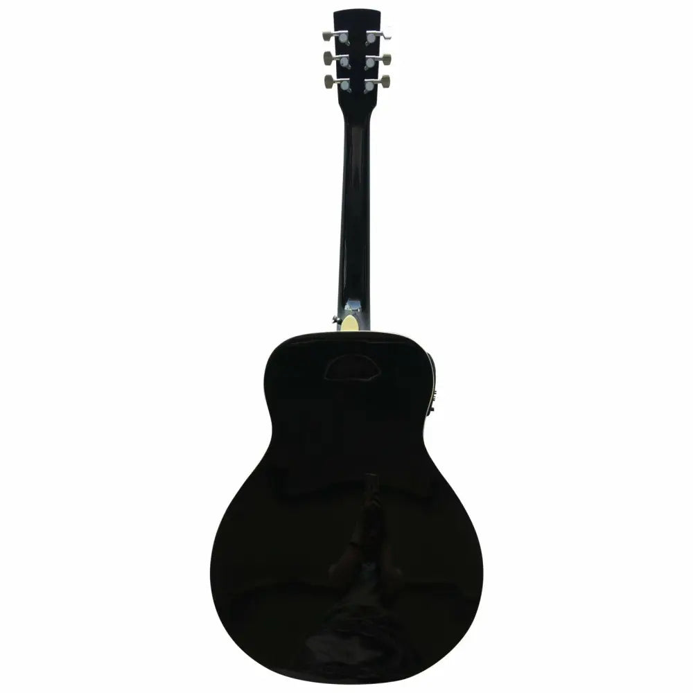 Glossy black Axiom Drifter resonator guitar with pickup, perfect for sale in Australia