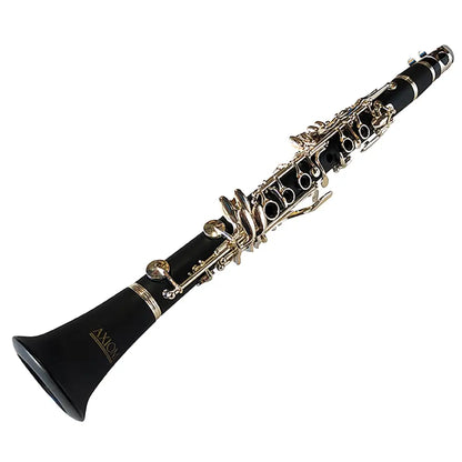 Black Axiom E Flat Alto Clarinet with silver plated keys and rings for professional sound