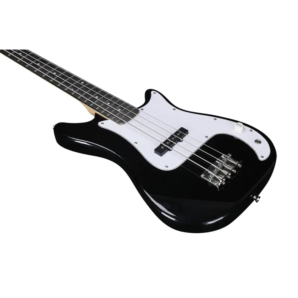 Axiom Enterprise 3/4 Bass Guitar in black with white pickguard, perfect for bass guitar enthusiasts