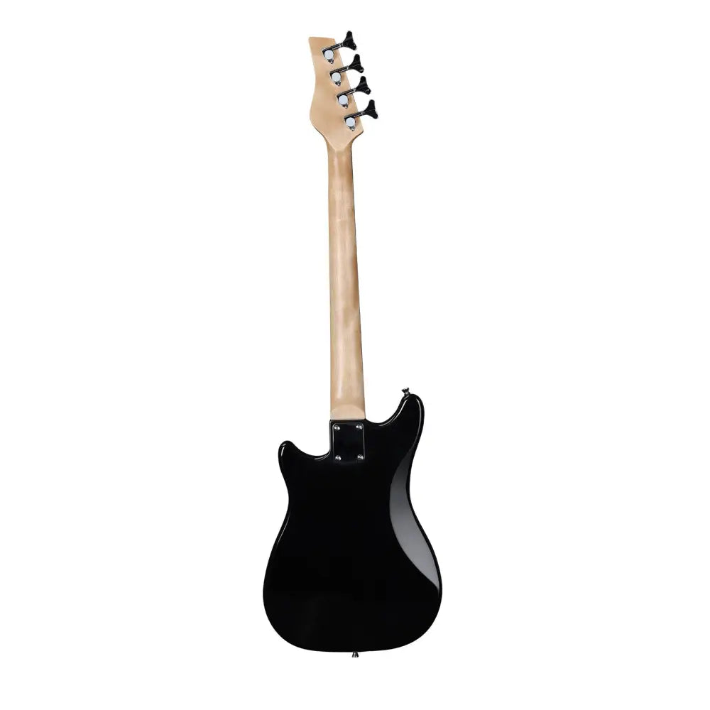 Axiom Enterprise bass guitar with black finish and light wood neck and headstock