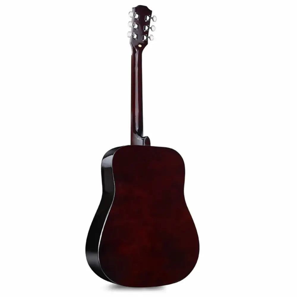 Dark red steel string guitar with glossy finish, perfect sunburst acoustic guitar for sale Australia
