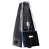 Black Axiom mechanical metronome with transparent front showing gold musical notes and a silver pendulum