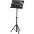 Black perforated orchestral music stand with tripod base, affordable music stand for orchestra