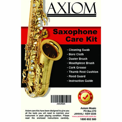 Saxophone care kit with golden saxophone graphic for beginner saxophone for sale Australia