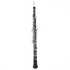 Black wooden bassoon with silver keys and gold mouthpiece shown with axiom prelude oboe outfit product details