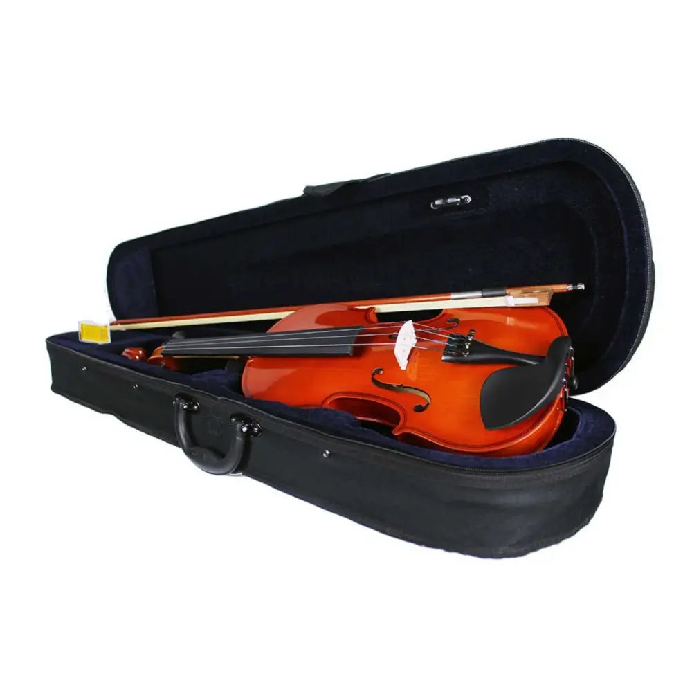 Wooden Axiom Prelude Violin with bow in black case, perfect adult violin for sale